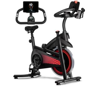 Exercise Bike, Adjustable Magnetic Resistance Stationary Bikes , Indoor Bike With 330lbs Weight Capacity Comfortable Seat, Tablet Mount (Option: RD)