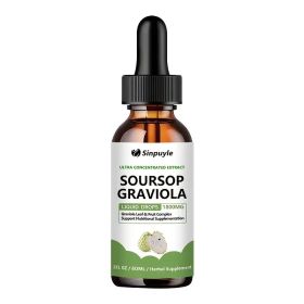 Soursop Graviola 1800mg Ultra Concentrated Liquid Drops - Leaf & Fruit Herbal Supplement, Immune Support, 60ml (Option: 1)
